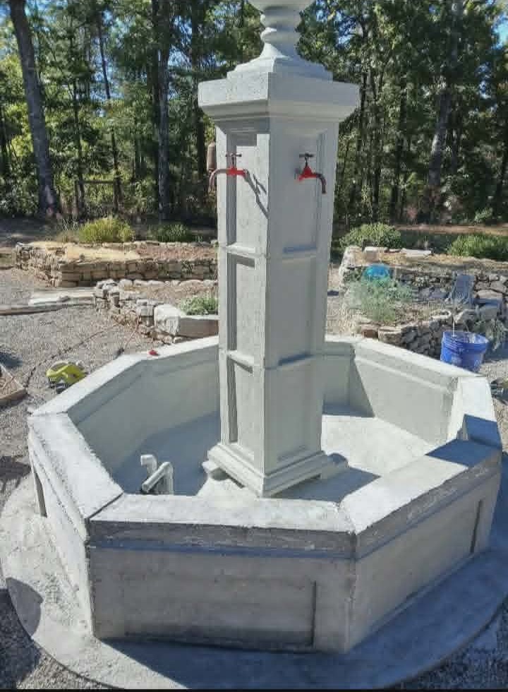 Fully assembled primed fountain before its final finish